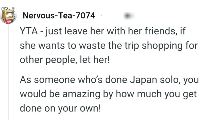 The OP can go on his own