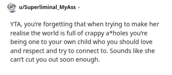 Parenting advice gone wrong, leading to homelessness and legal issues