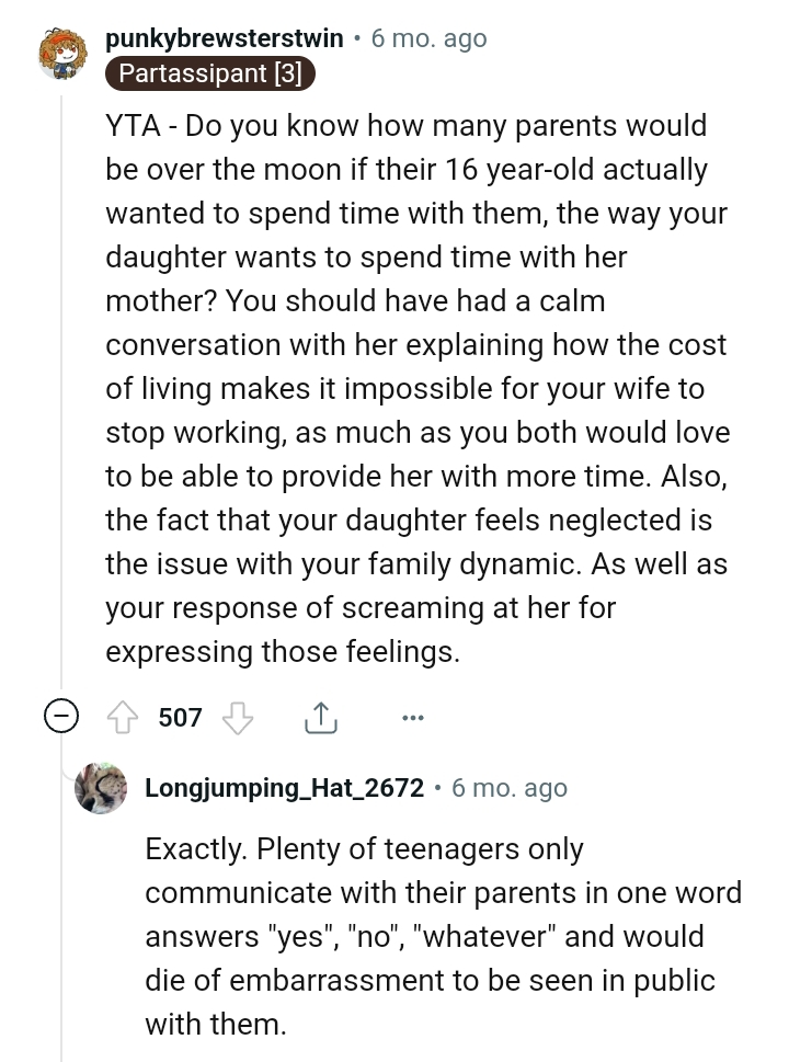 The OP should have a calm conversation with his daughter