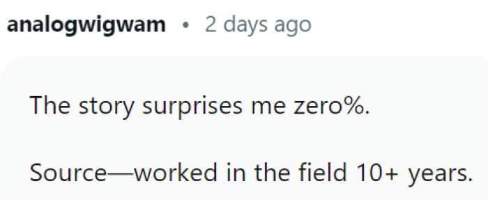 One Redditor with experience says: