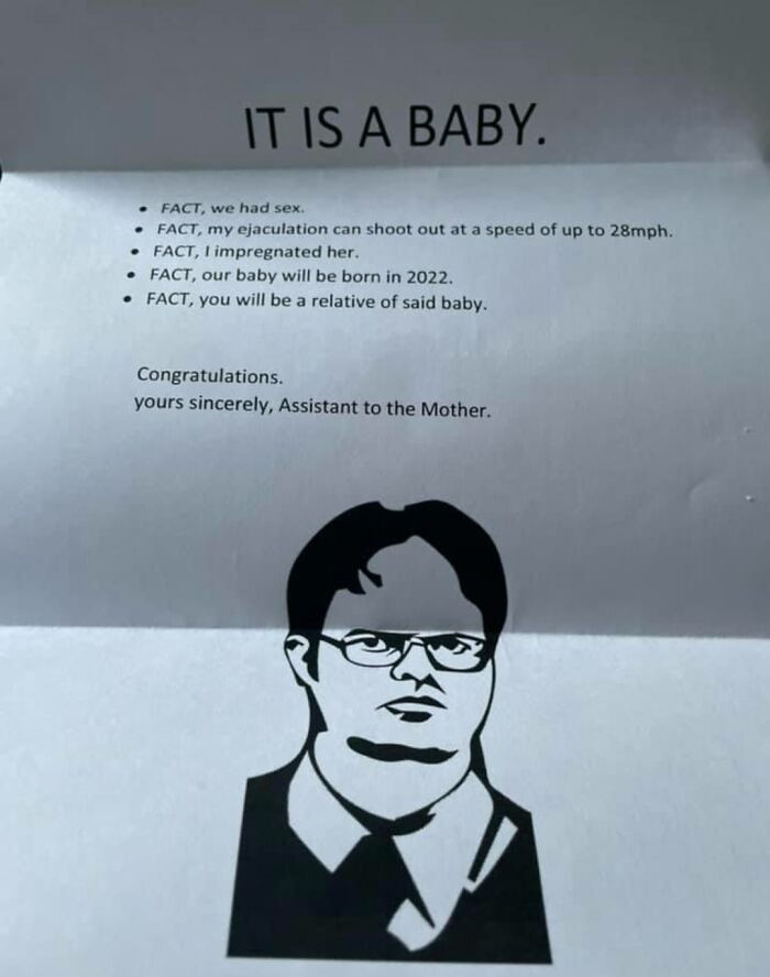 14. This Baby Announcement -- Sent To Relatives