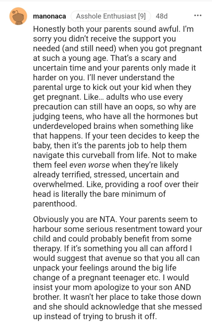 OP's parents seem to harbor some serious resentment towards the OP's son