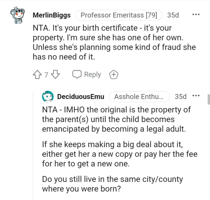 The OP's mom might be planning some kind of fraud