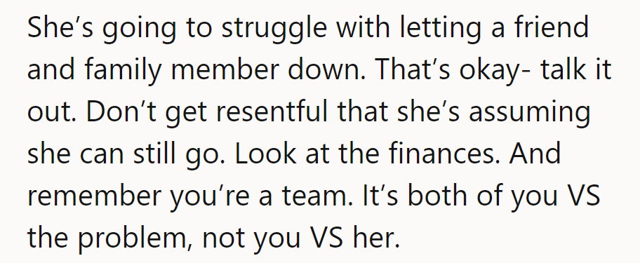 Budget talks, not wedding squawks. Teamwork trumps tantrums!
