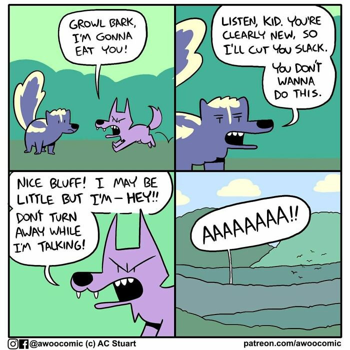 1. I guess he got scared and ran away