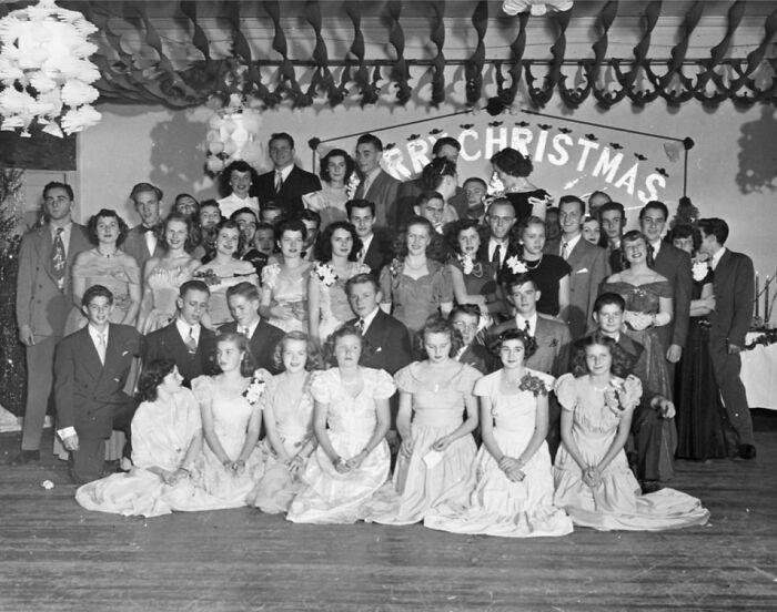 Young Adults Pose For An Alcatraz Christmas Party Photograph, 1950