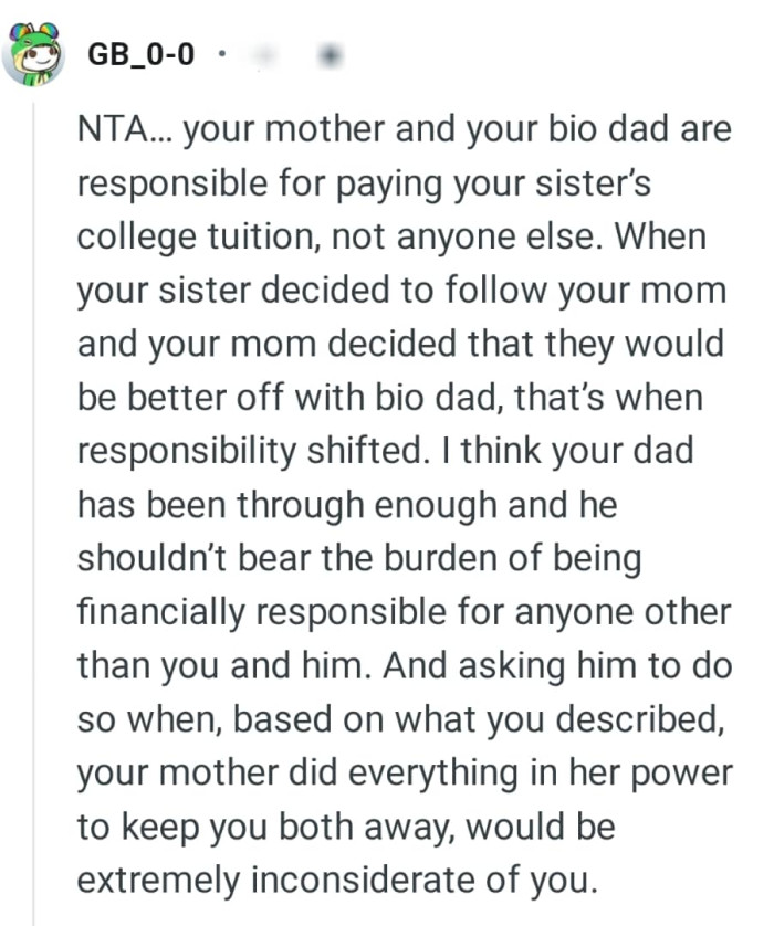 OP's dad has been through enough