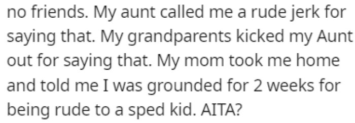 OP is now grounded for 2 weeks