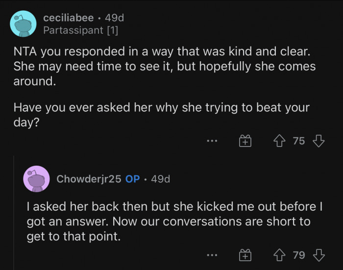 It never gets to that point.