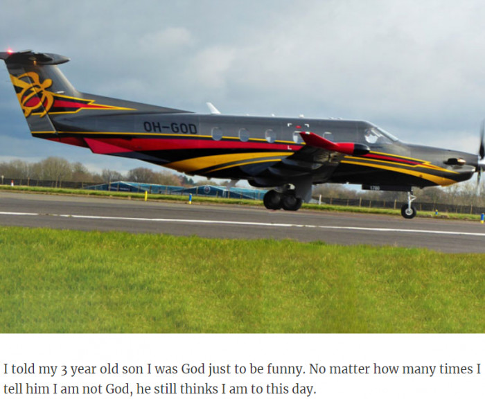 26. My son thinks I'm God