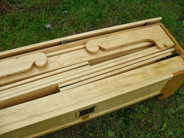 Inside the locked box, there are slats...