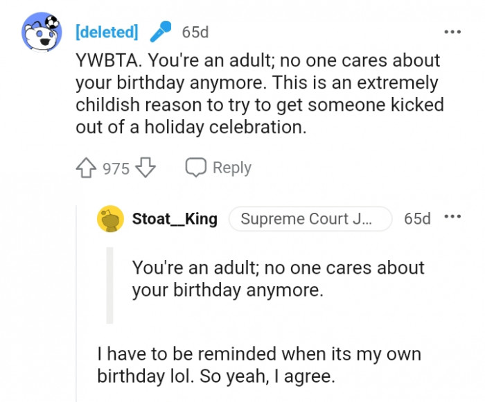 This is an extremely childish reason.