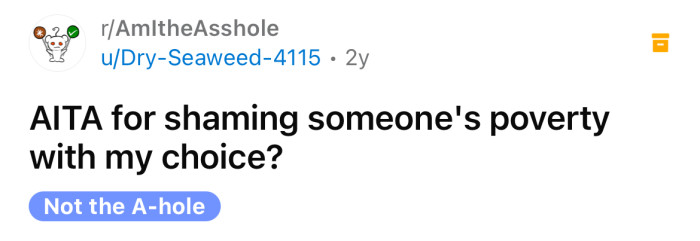 The Redditor asked if she's an a**hole for 