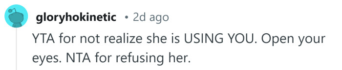 Reddit comments discussing financial support and relationship dynamics.