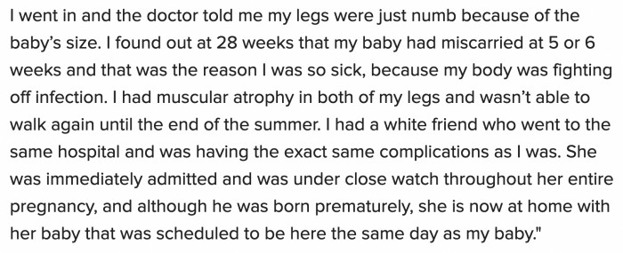 in comparison with her friends is terrifying.