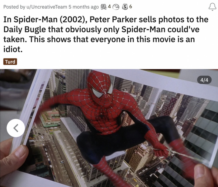 41. Spider-Man was the inventor of the selfie stick