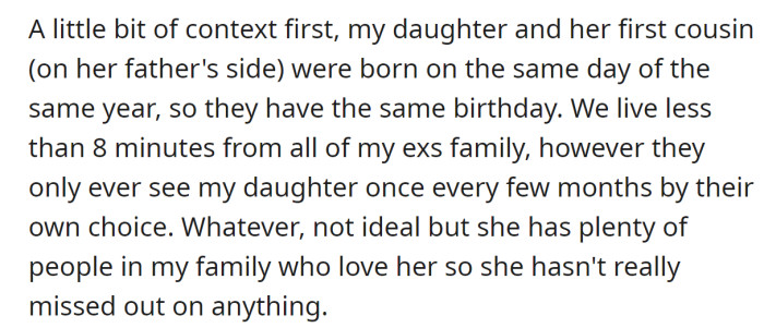 OP's child and her first cousin from her father's side were born on the same day of the same year: