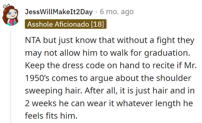 Graduation showdown? Keep the dress code as the secret weapon against Mr. 1950's.