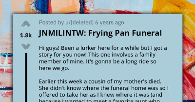 Man Kills Extremely Abusive Father-In-Law In Self Defense With A Frying Pan, Then Brings One To His Funeral