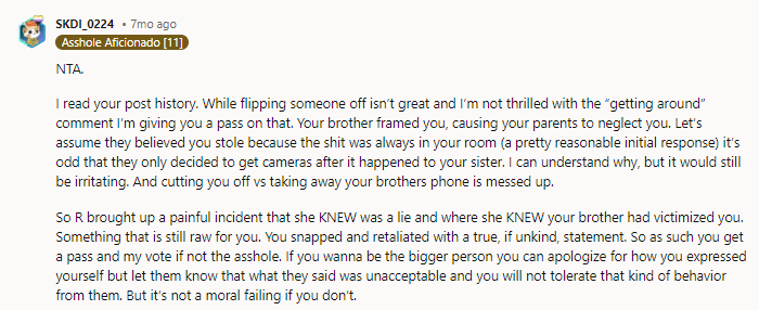 NTA, your cousin and uncle deserved that. Your father being on your side is very good. In your place, I would tell your mother that she is on thin ice for how she's treating you. Your cousin and uncle were a-holes; she should've urged them to apologize, not you. By the way, excellent comeback; good job putting that 403 in her place.