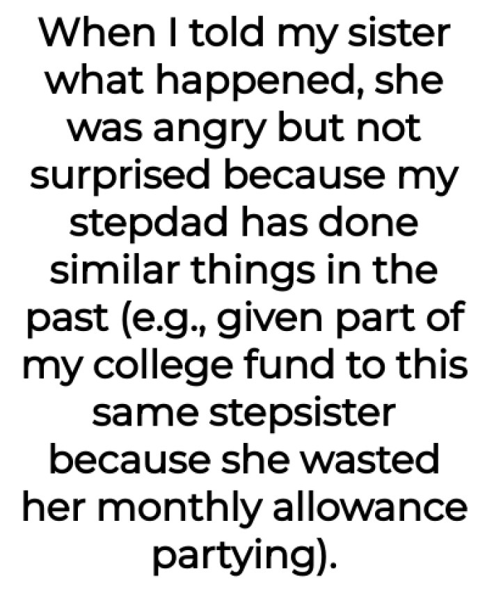 OP's Sister Was Angry but Not Surprised