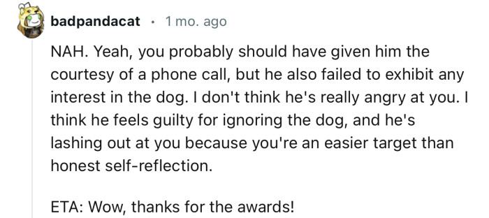 OP should have probably given their brother the courtesy of a phone call after the dog died