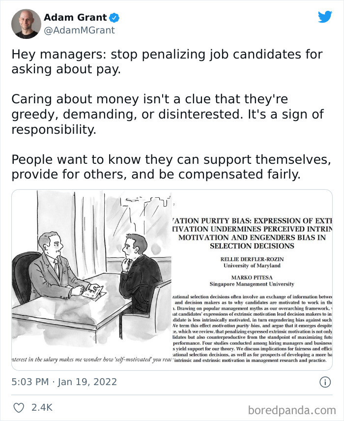 18. Let's not pretend we don't know what's the number one motivator.