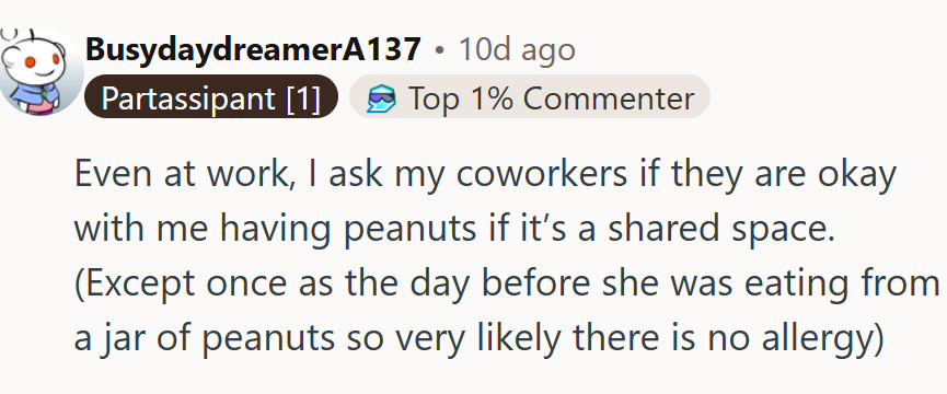 Some people ask before bringing allergens into the room.