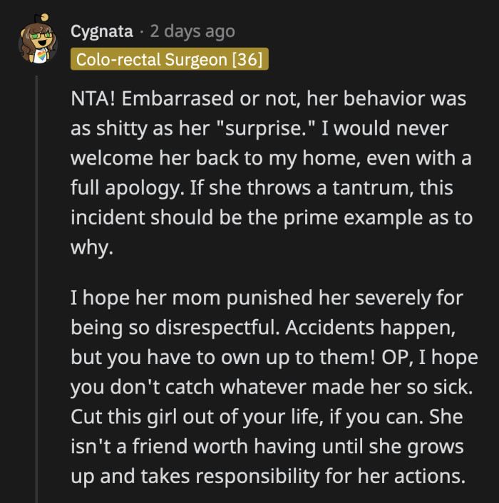 OP Replied to This Comment and Shared That Anne Has Since Ghosted Her Since the Sleepover