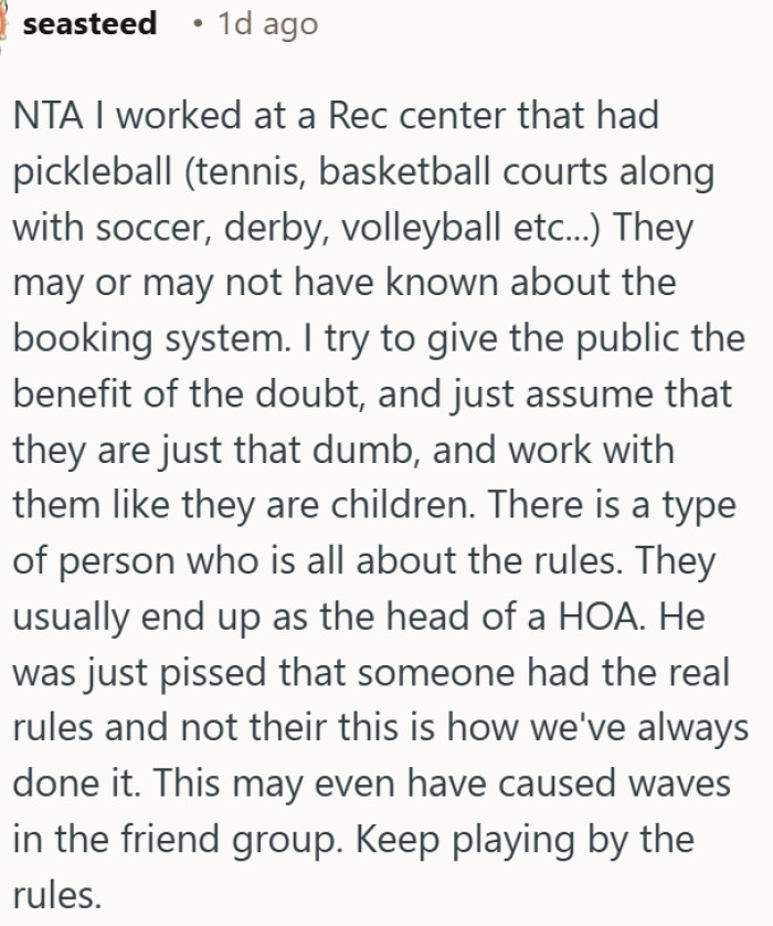 Standing your ground against unwritten court rules is always the right move