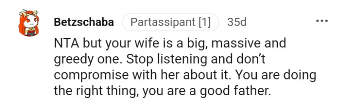 Do not compromise with her about it