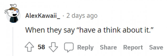 20. That's a very British thing, using the word 