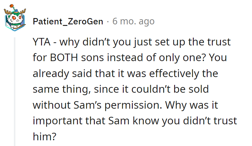 Trusts for sons: like a sibling discount, but for estate planning. Should've gone for the buy-one-get-one-free special!