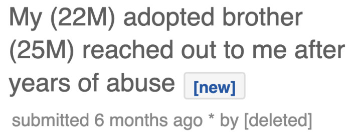 OP Went Through Abuse and Mistreatment in His Childhood