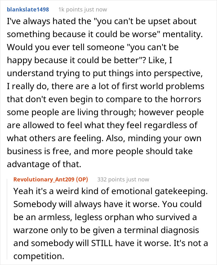 3. A weird kind of emotional gatekeeping