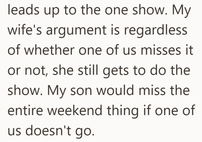 Both parents are thinking about impact, just from different angles.