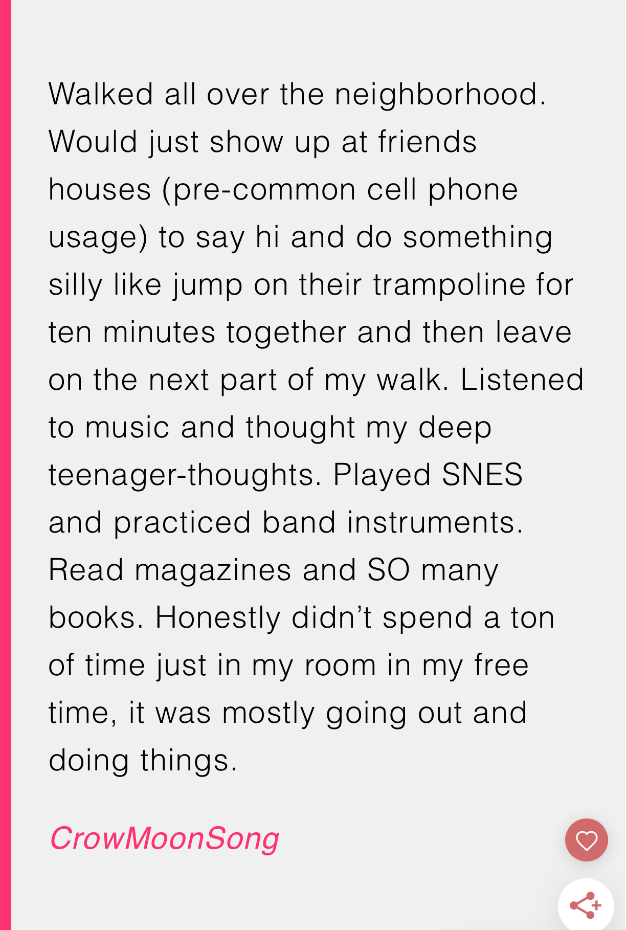 Trampolines, bicycles, and deep teenager thoughts: the trifecta of '90s joy.