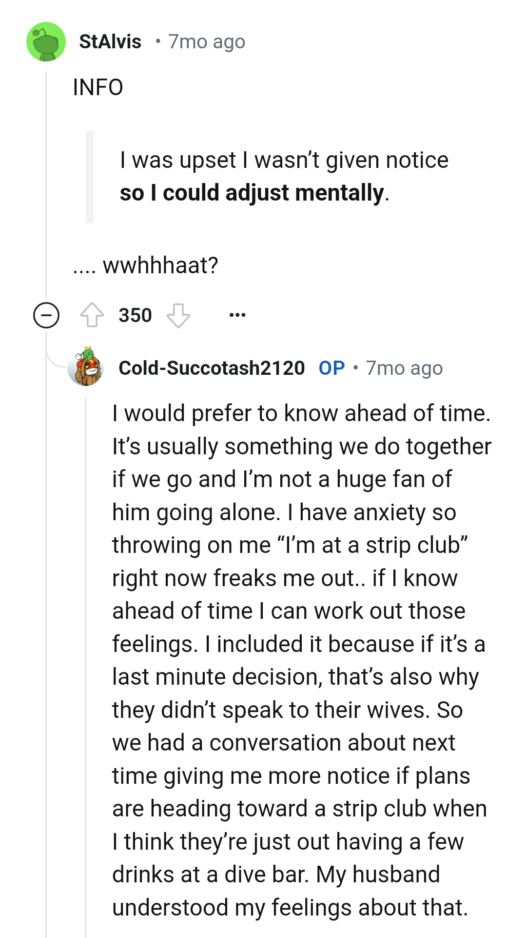 The OP prefers to know beforehand