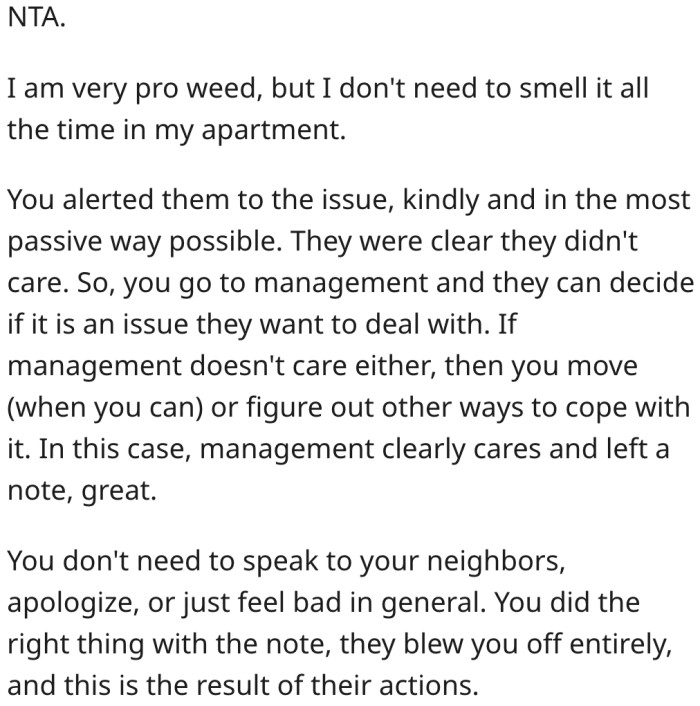 4. She shouldn't feel bad because she gave them a chance to fix things.