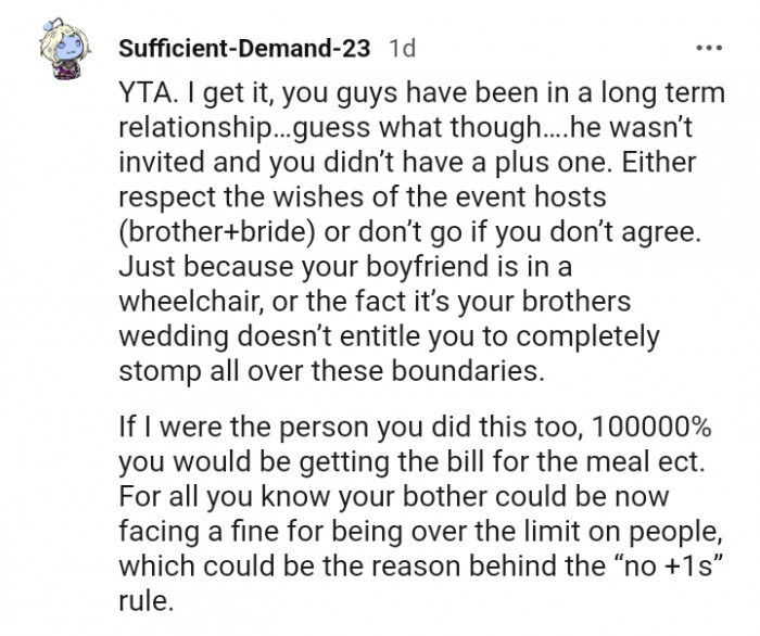 It doesn't entitle you to stomp over all the boundaries