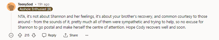 11. Hope Cody recovers well and soon.