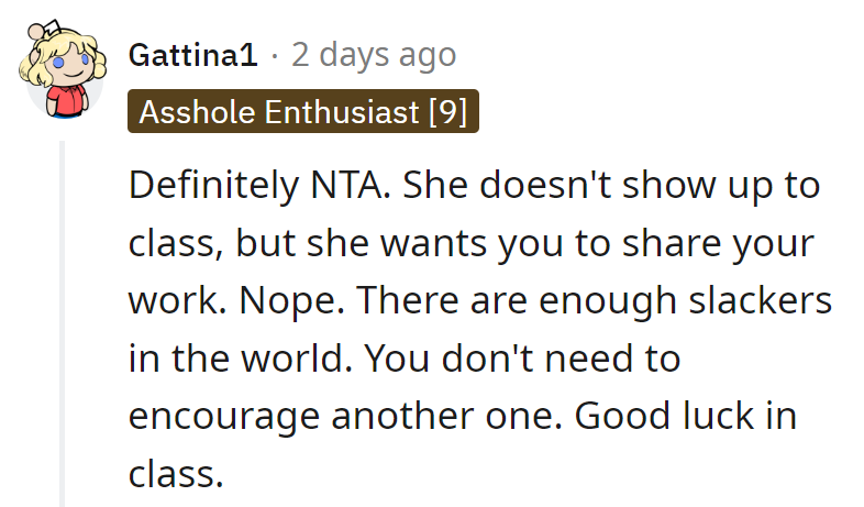 Sharing Notes with a No-Show Is Like Lending a Parachute to Someone Who Won't Jump. Not Today, Slacker!