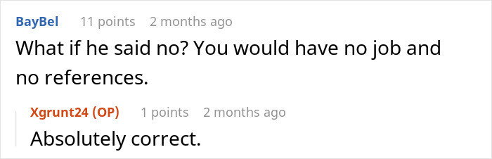 Having no job and no references