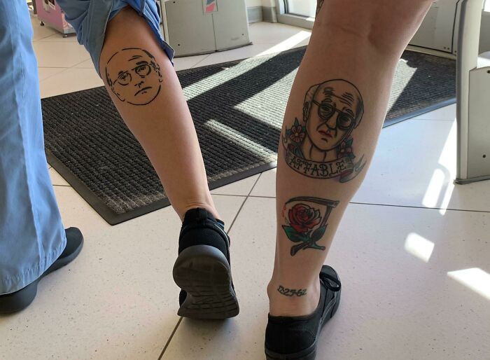 49. Met A Woman Today Who Also Has A Tattoo Of Larry David On Her Calf