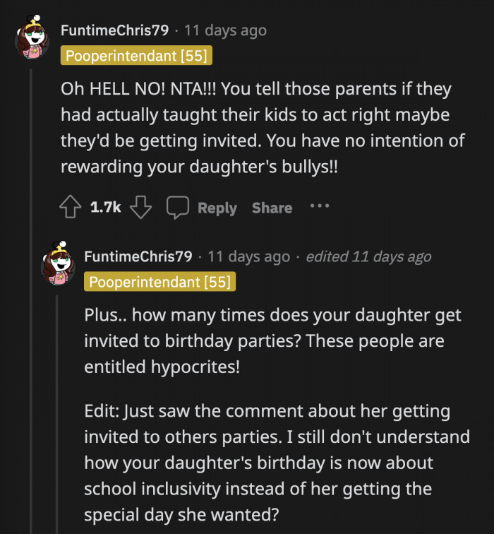 The very fact that the other kids bully OP's daughter automatically disinvites them from her birthday party, in my humble opinion.