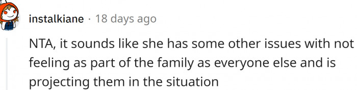 Sounds like MIL is projecting