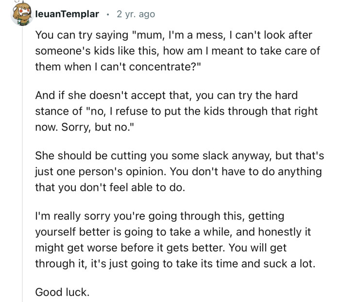 This Redditor Has Given OP a Good Idea on What to Say to His Mom and How to Respond to Her Possible Objection