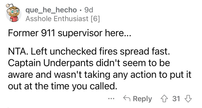The fire could have spread fast if it weren't for Op.