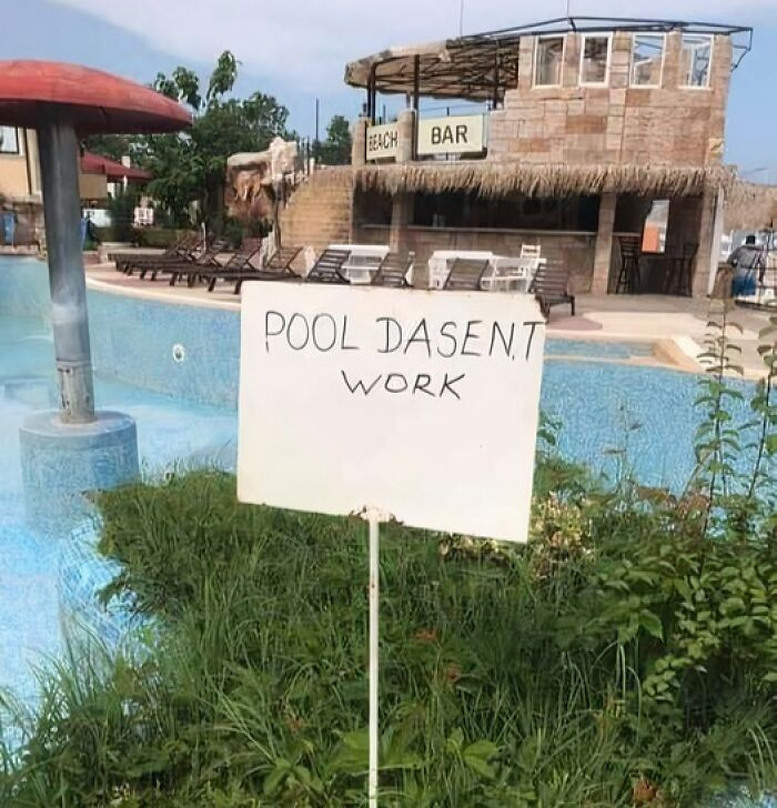 Some Signs Don't Need Perfect Grammar To Deliver The Message. Varna, Golden Sands