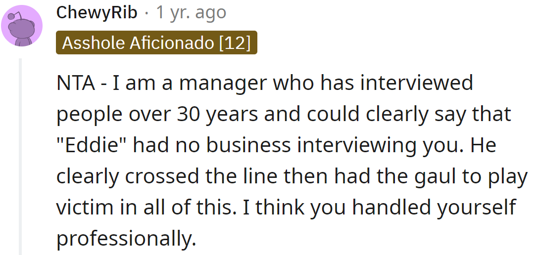 Eddie clearly crossed the line